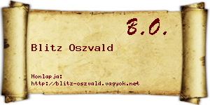 Blitz Oszvald névjegykártya